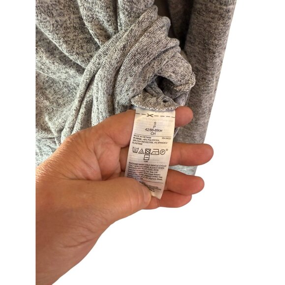 Banana Republic Luxespun Gray Hoodie Small V Neck Pullover Long Sleeve Soft Knit - Picture 5 of 8